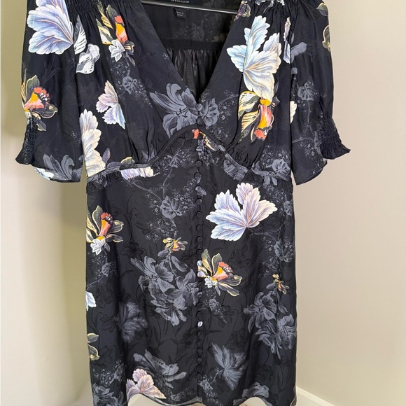All Saints Black Floral Midi Dress - Picture 14 of 15
